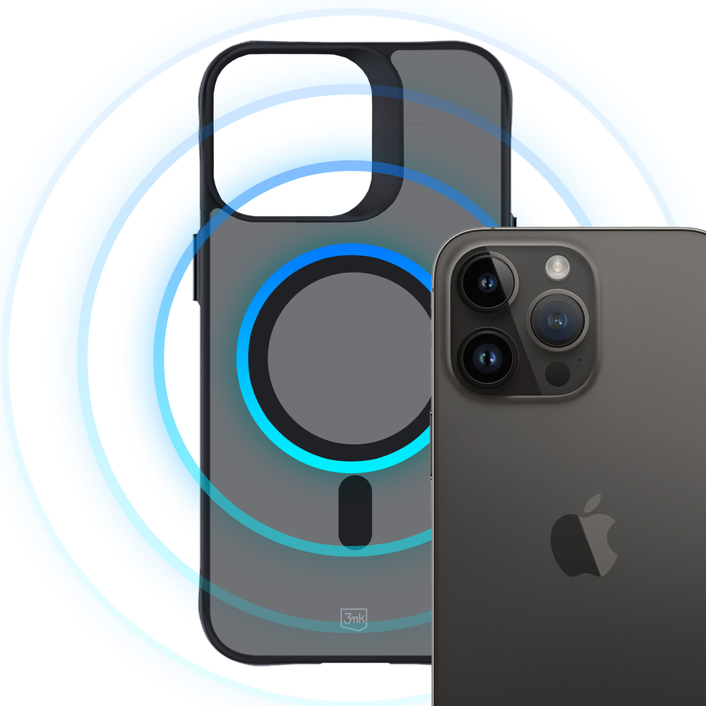 3mk iPhone 15 Pro Max vāciņš Smoke MagCase, puscaurspīdīgs