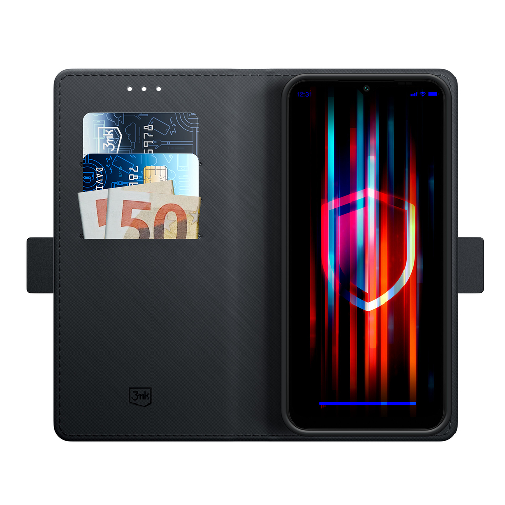 3mk Wallet Case atverams vāciņš maciņš grāmatiņa Samsung Galaxy A15 5G, melns