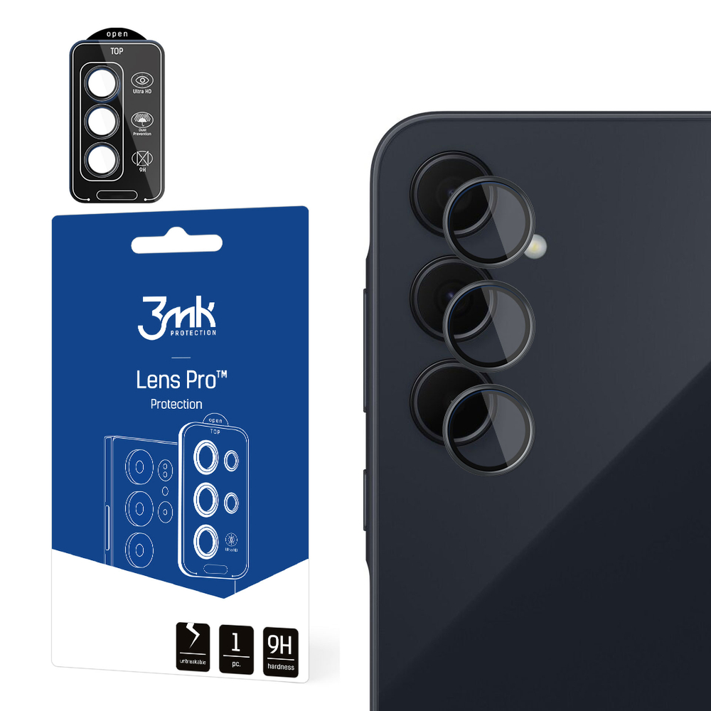 3mk Lens Protection Pro kameras aizsargstikls Samsung Galaxy A55 5G, melns