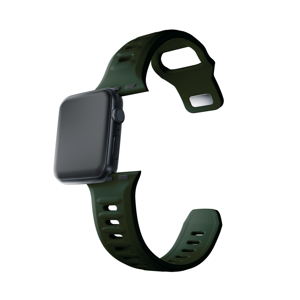 3mk Apple Watch 38 / 40 / 41 mm silikona siksniņa, zaļa