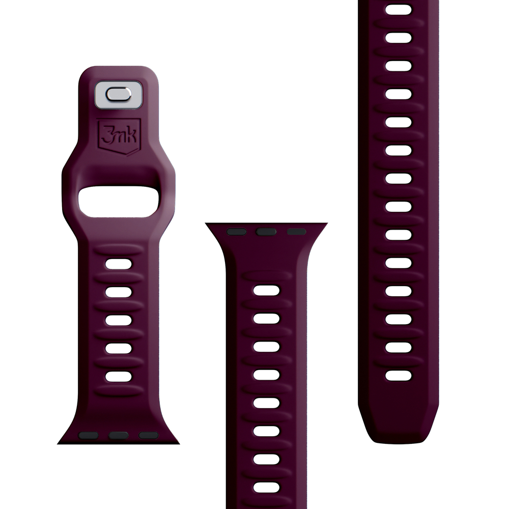 3mk Apple Watch 38 / 40 / 41 mm silikona siksniņa, bordo