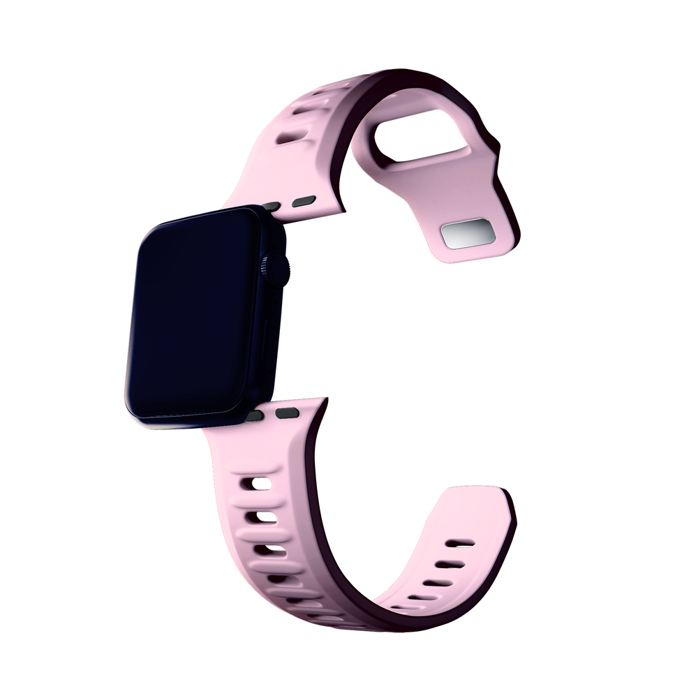 3mk Apple Watch 42 / 44 / 45 / 49 mm silikona siksniņa, rozā