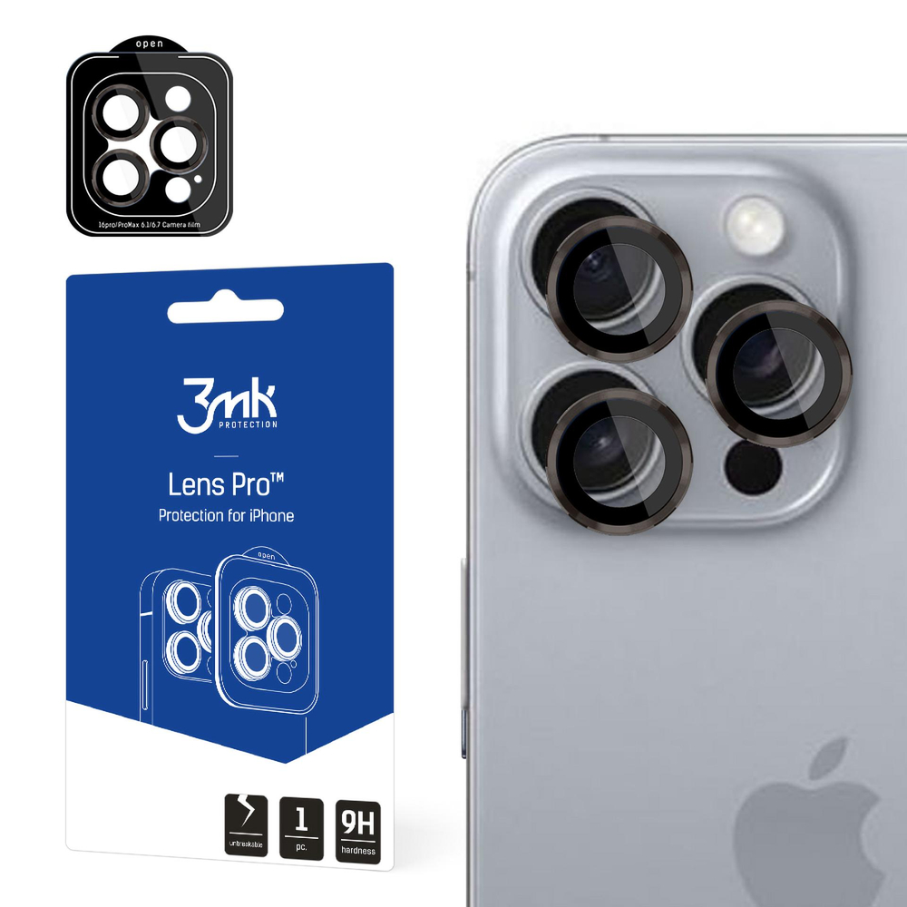 3mk Lens Protection Pro kameras aizsargstikliņš iPhone 16 Pro / 16 Pro Max