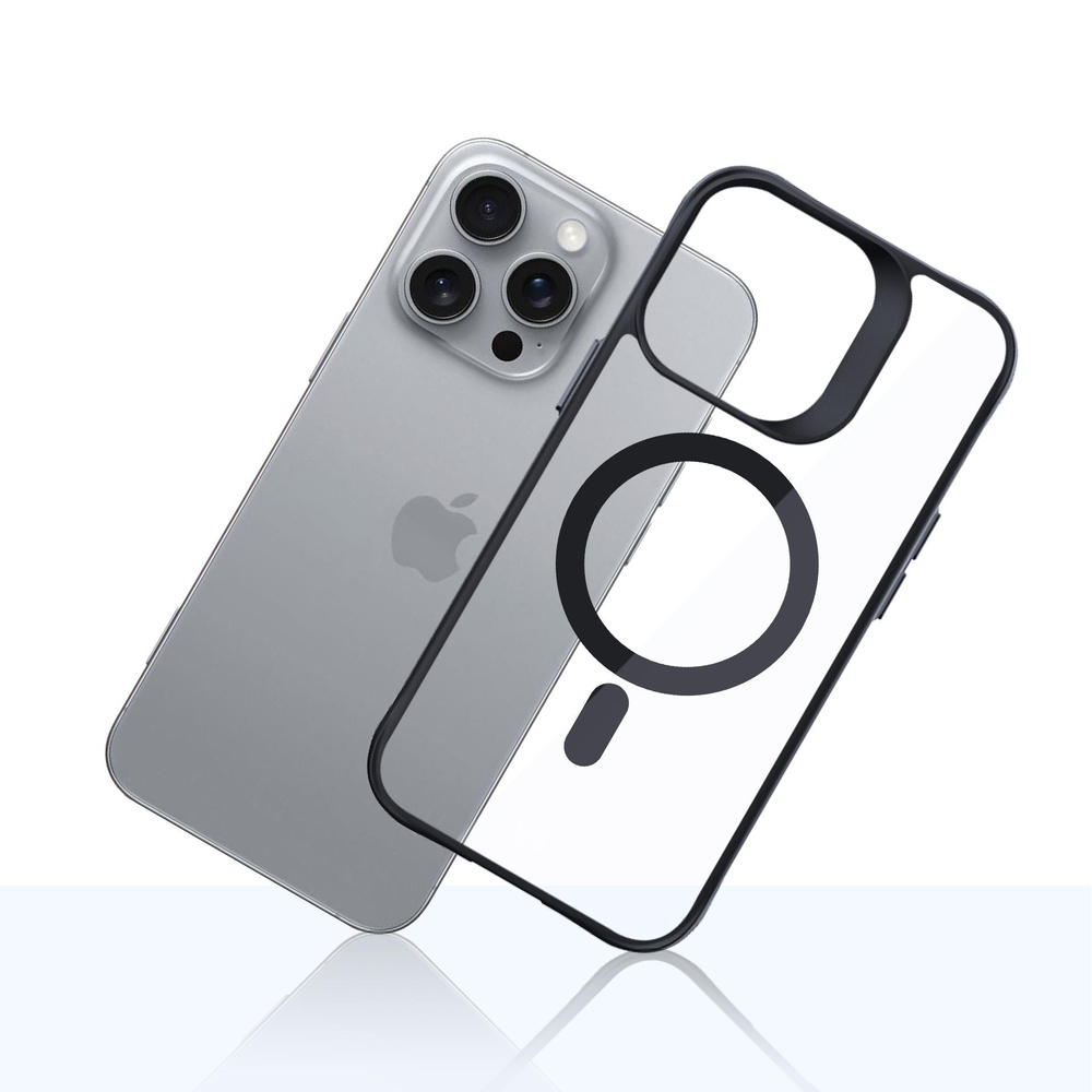 3Mk Protection Satin Armor MagCase vāciņš iPhone 16 Pro, Caurspīdīgs/Melns