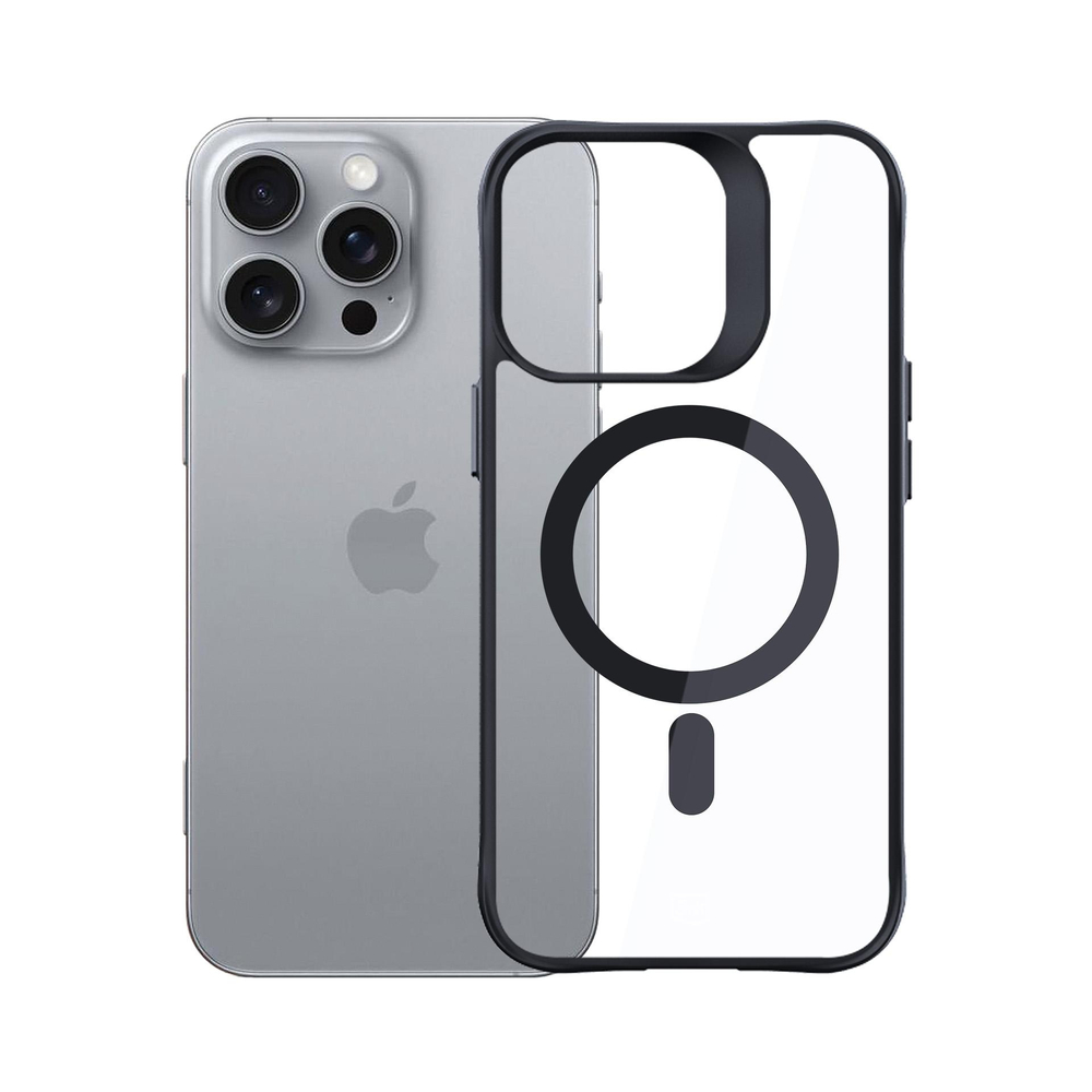 3Mk Protection Satin Armor MagCase vāciņš iPhone 16 Pro, Caurspīdīgs/Melns