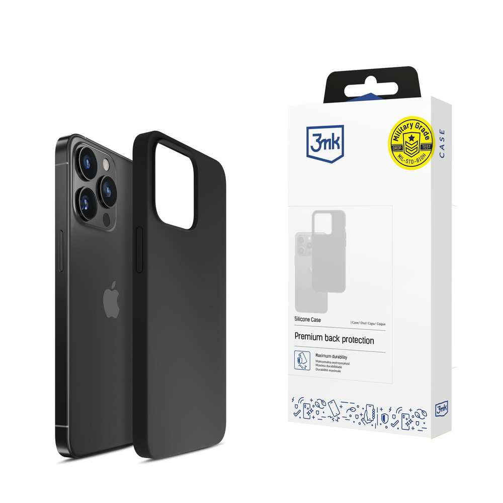 3mk iPhone 16 Pro vāciņš Silicone Case, melns