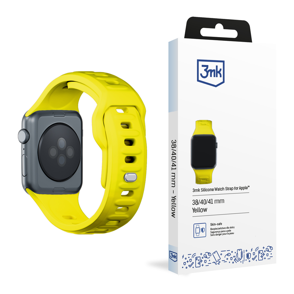3mk Apple Watch 38 / 40 / 41 mm silikona siksniņa, dzeltena