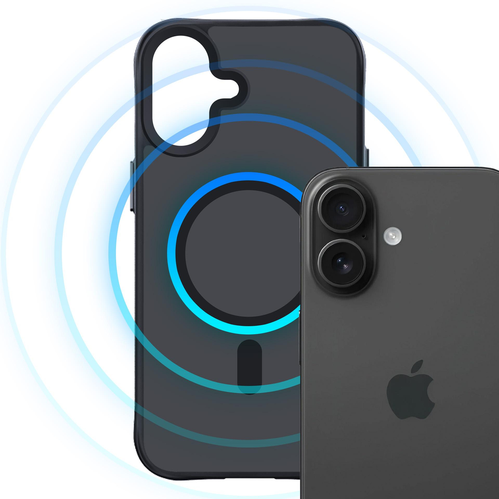 3mk iPhone 16 Plus vāciņš Smoke MagCase ar MagSafe, puscaurspīdīgs