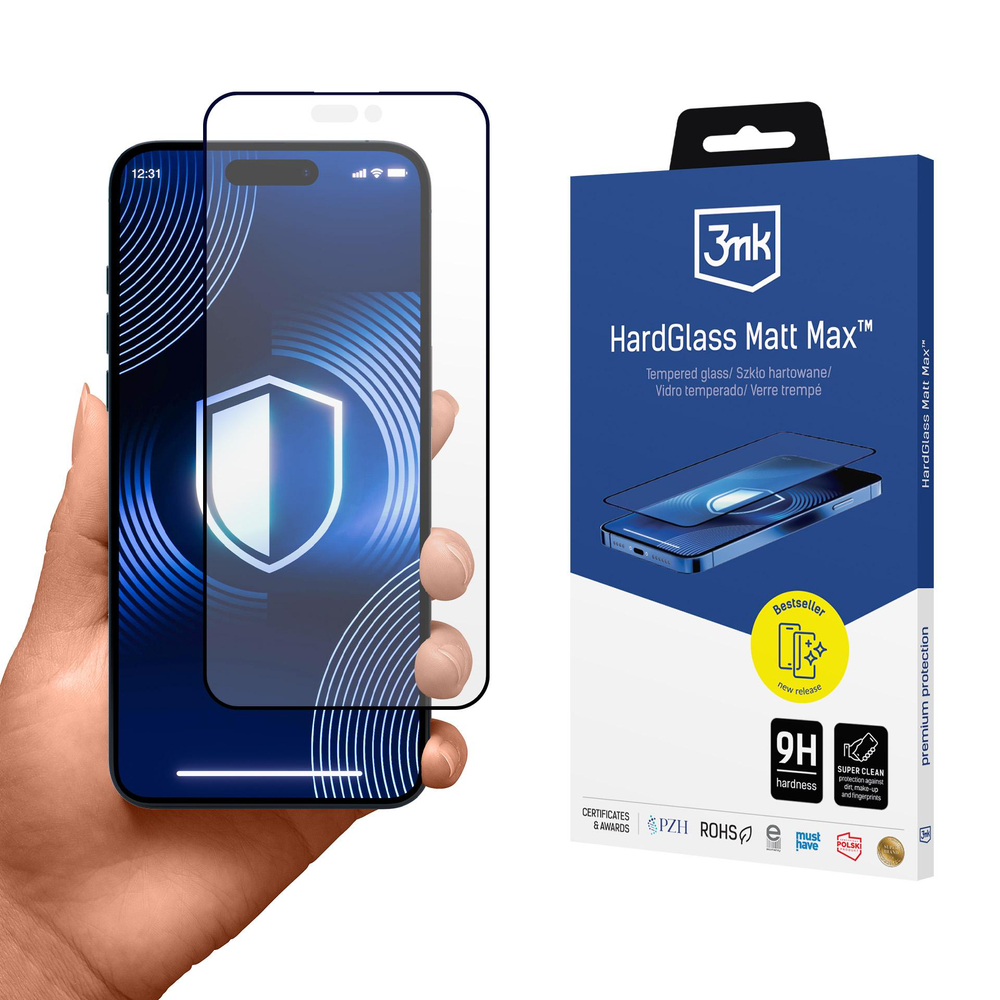 3mk HardGlass Matt Max rūdītais stikls iPhone 16