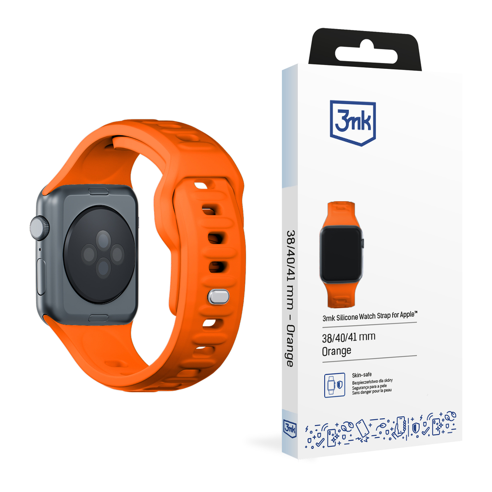 3mk Apple Watch 38 / 40 / 41 mm silikona siksniņa, oranža