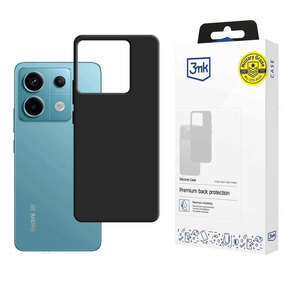 3mk Silicone Case Xiaomi Redmi Note 13 Pro 5G vāciņš, melns