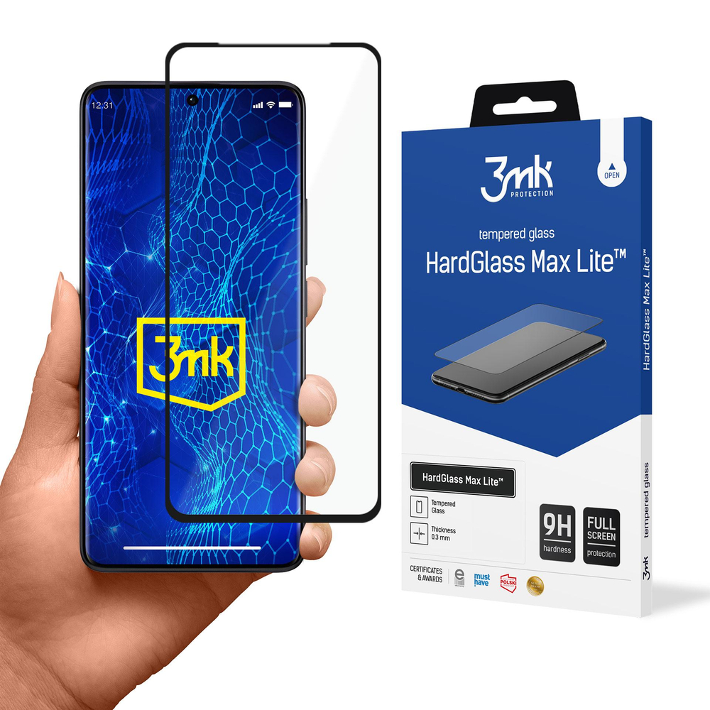 3mk HardGlass Max Lite aizsargstikls Xiaomi Redmi Note 13 Pro+ Melns