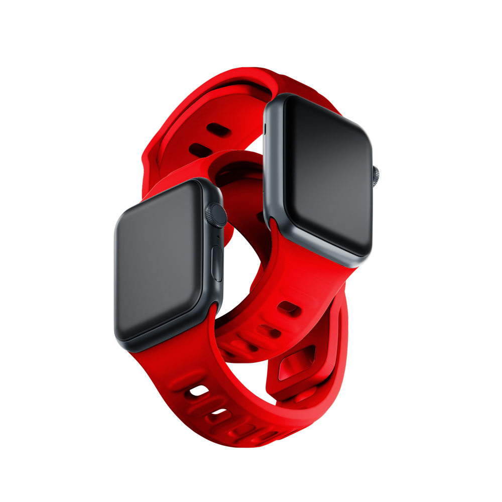 3mk Apple Watch 42 / 44 / 45 / 49 mm silikona siksniņa, sarkana