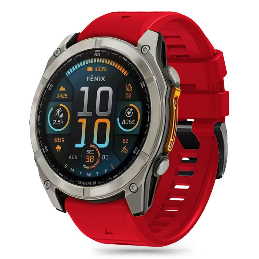 Tech-Protect siksniņa Garmin Fenix 5X / 6X / 7X / 8 (51 mm) Silicone Line, sarkana