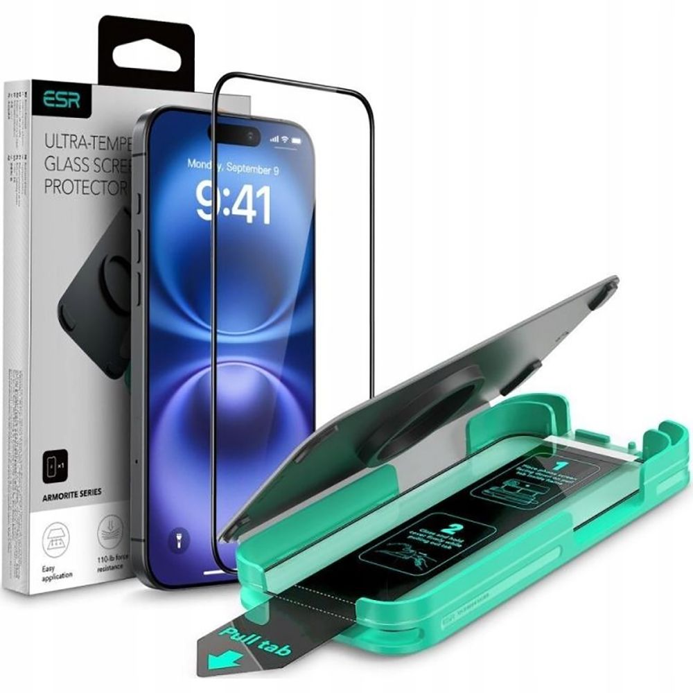 ESR Armorite aizsargstikls ar aplikatoru iPhone 16 Pro