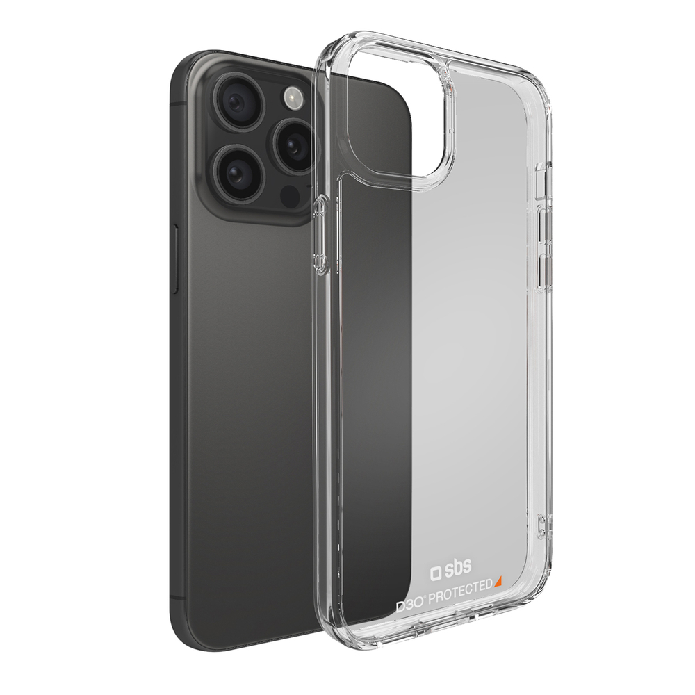 SBS iPhone 15 Pro Max vāciņš D3O, caurspīdīgs
