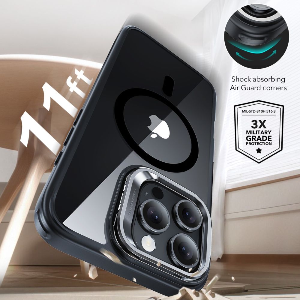 ESR iPhone 16 Pro vāciņš Classic Hybrid Kickstand Halolock MagSafe, caurspīdīgs
