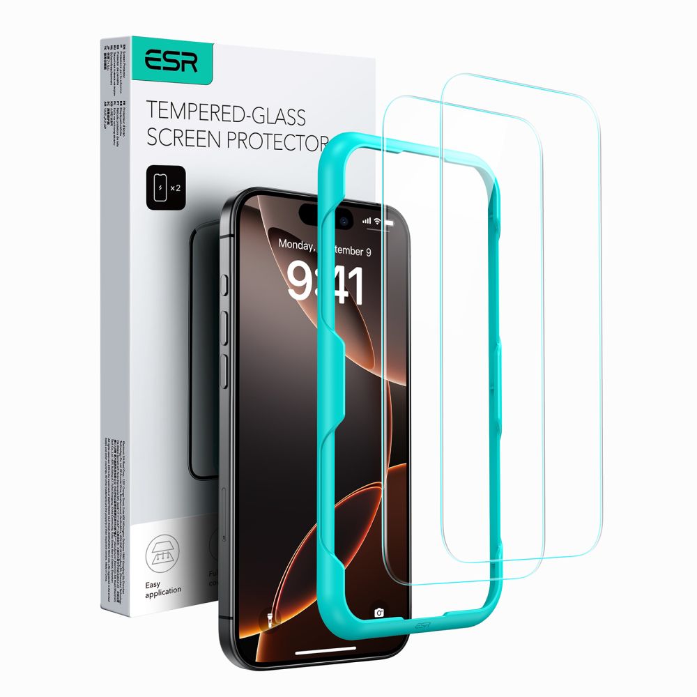 ESR iPhone 16 Pro Max aizsargstikls (2 gab.), caurspīdīgs
