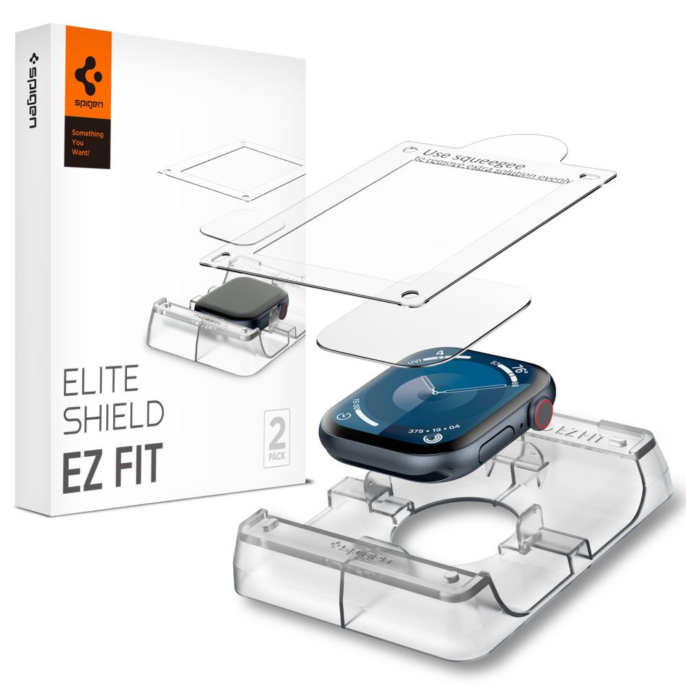 Spigen Apple Watch 10 (46mm) aizsargstikls Elite Shield EZ FIT, 2 gab., caurspīdīgs