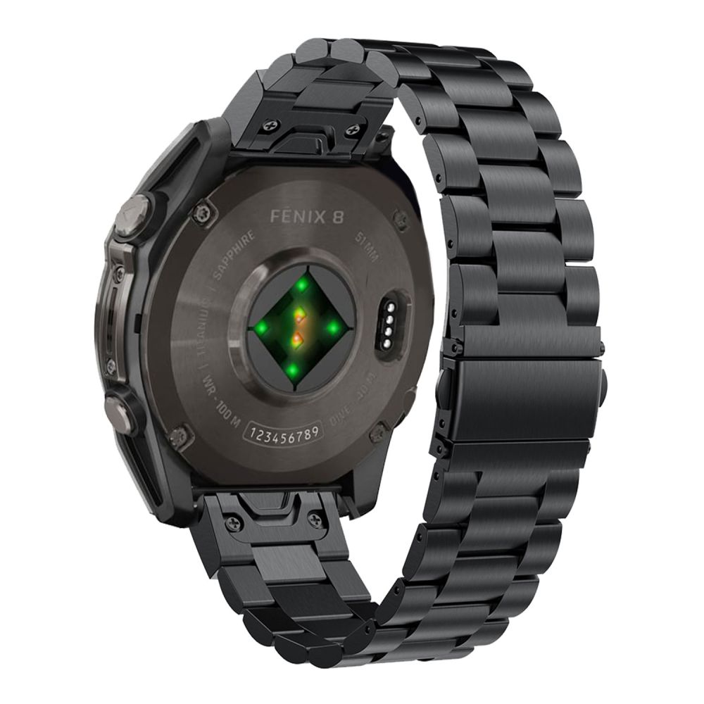 TECH-PROTECT NERŪSĒJOŠĀ GARMIN FENIX 5X / PLUS 6X PRO 7X 8 (51 MM) MELNS | STAINLESS BLACK