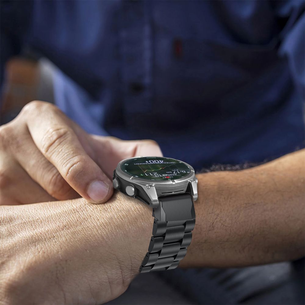 TECH-PROTECT NERŪSĒJOŠĀ GARMIN FENIX 5X / PLUS 6X PRO 7X 8 (51 MM) MELNS | STAINLESS BLACK