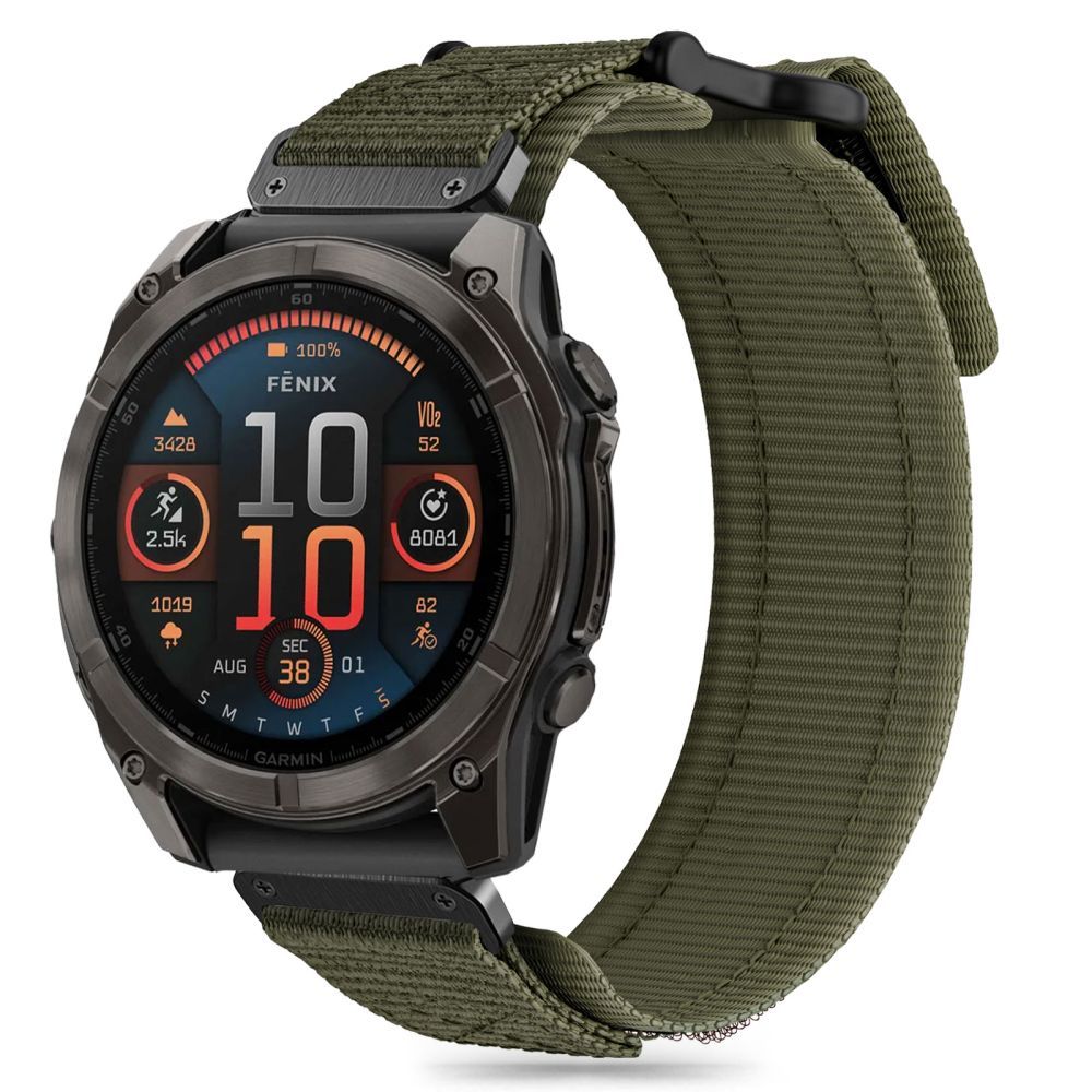 TECH-PROTECT SCOUT PRO GARMIN FENIX 5 / 6 7 8 (47 MM) E MILITĀRI ZAĻŠ | MILITARY GREEN