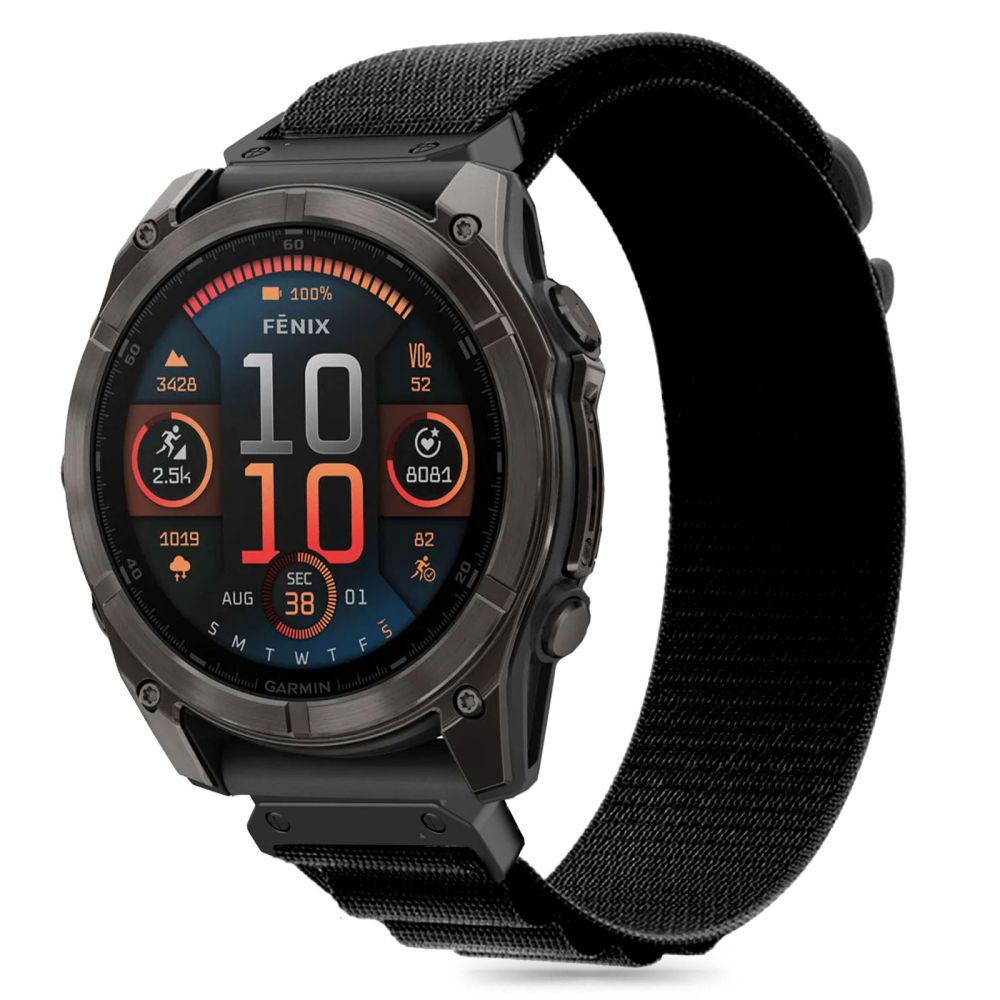 TECH-PROTECT NYLON PRO GARMIN FENIX 5X / PLUS 6X 7X 8 (51 MM) MELNS | BLACK