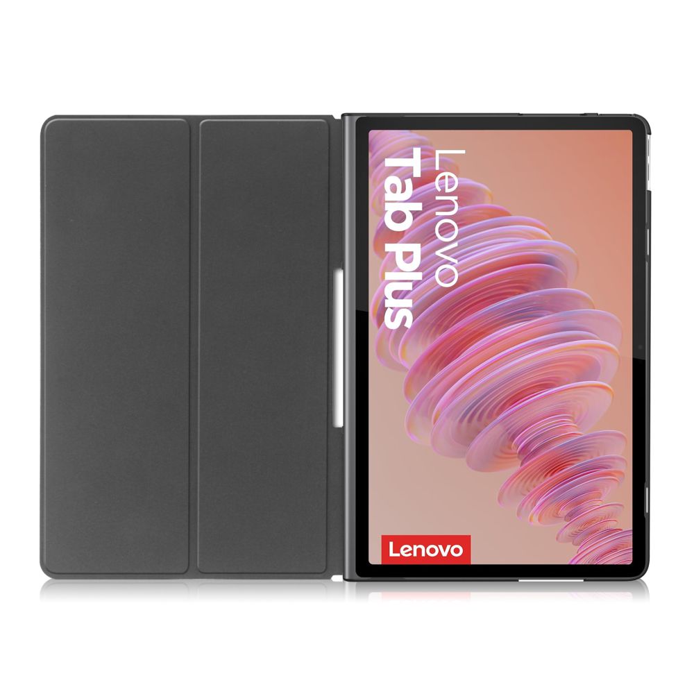 Tech-Protect Lenovo Tab Plus atverams vāciņš maciņš grāmatiņa SmartCase, melns