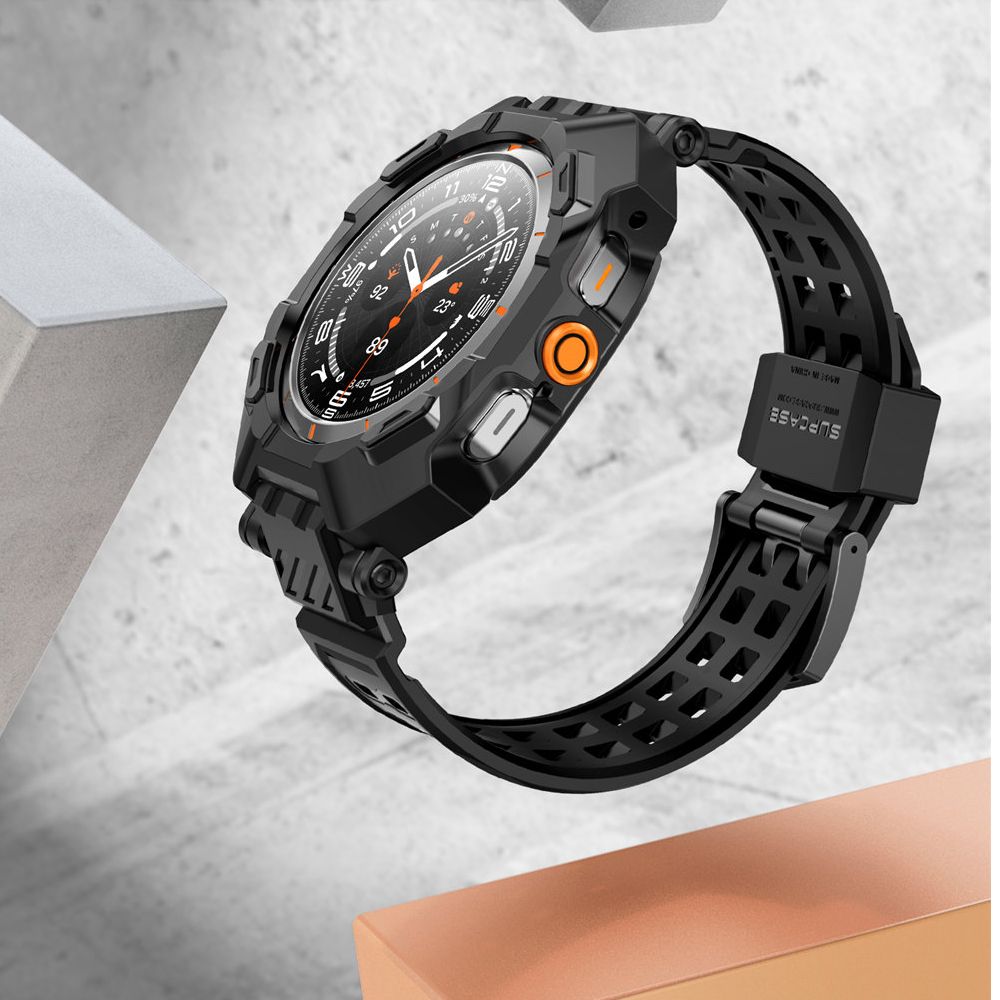 SUPCASE UNICORN BEETLE PRO & RŪDĪTS STIKLS 2-PACK SAMSUNG GALAXY WATCH ULTRA (47 MM) BLACK | TEMPERED GLASS