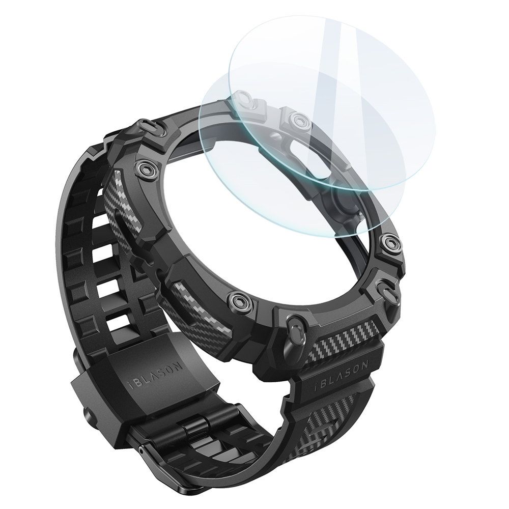 SUPCASE IBLSN ARMORBOX & RŪDĪTS STIKLS 2-PACK SAMSUNG GALAXY WATCH ULTRA (47 MM) BLACK | TEMPERED GLASS