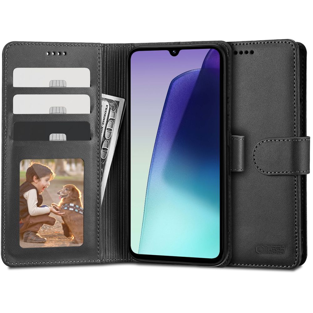 Tech-Protect Wallet atverams vāciņš Xiaomi Redmi 14C, Melns