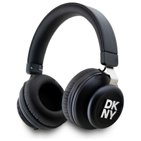 DKNY Metal Logo bezvadu Bluetooth austiņas, melnas