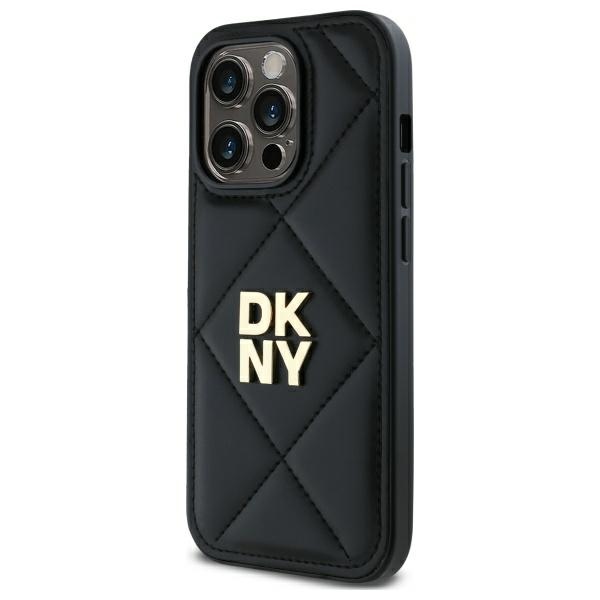 DKNY iPhone 14 Pro vāciņš Quilted Stack Logo, melns