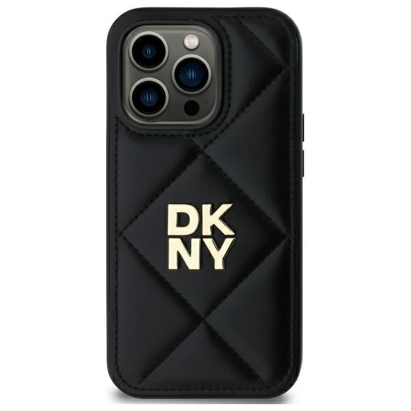 DKNY iPhone 14 Pro vāciņš Quilted Stack Logo, melns