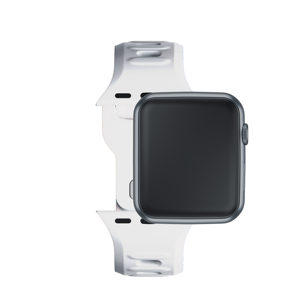 3mk Apple Watch 42 / 44 / 45 / 49 mm silikona siksniņa, balta