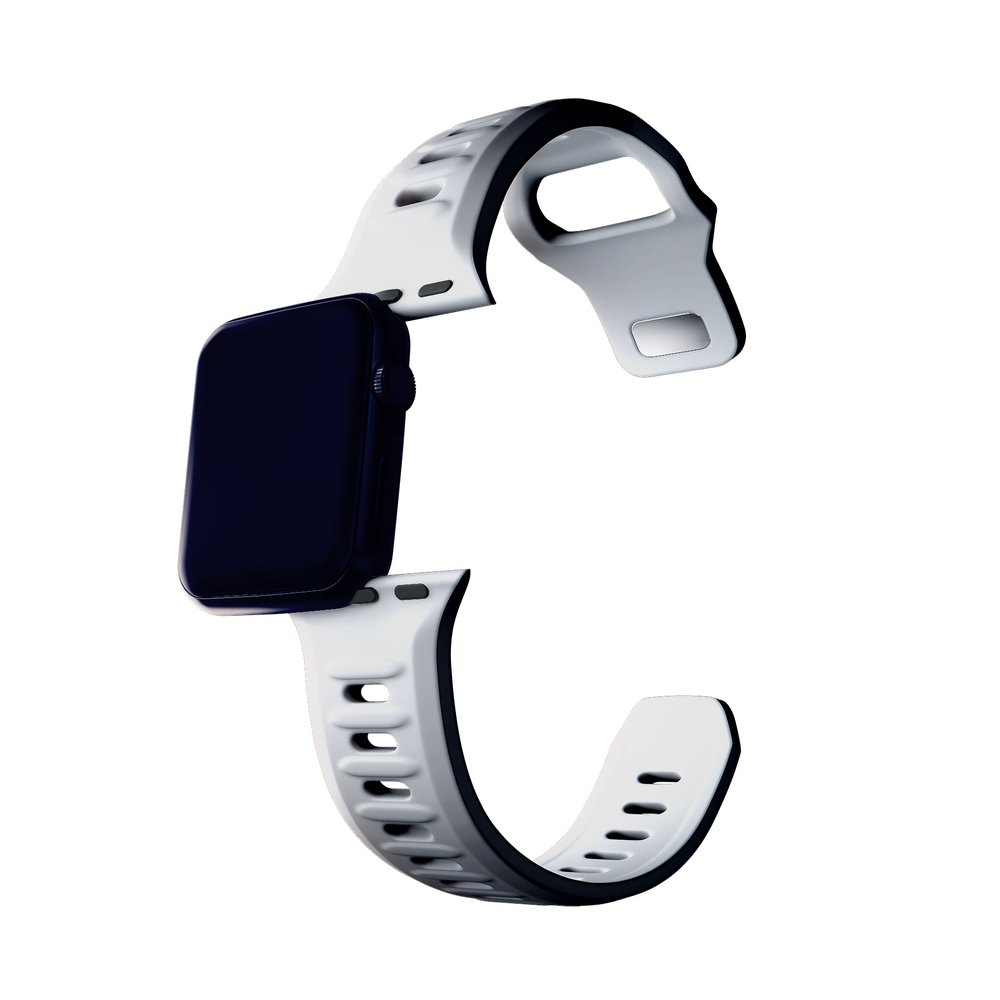 3mk Apple Watch 42 / 44 / 45 / 49 mm silikona siksniņa, balta