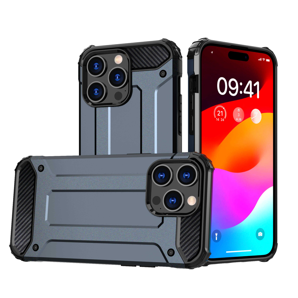 iPhone 15 Pro Max vāciņš Hybrid Armor, zils