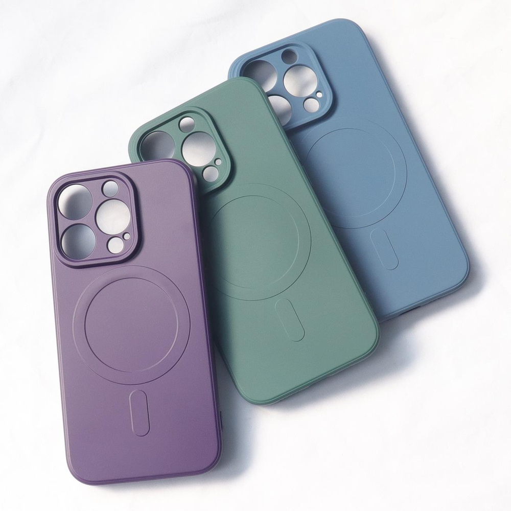 Silicone Case vāciņš iPhone 15 Pro Max ar MagSafe atbalstu, zils