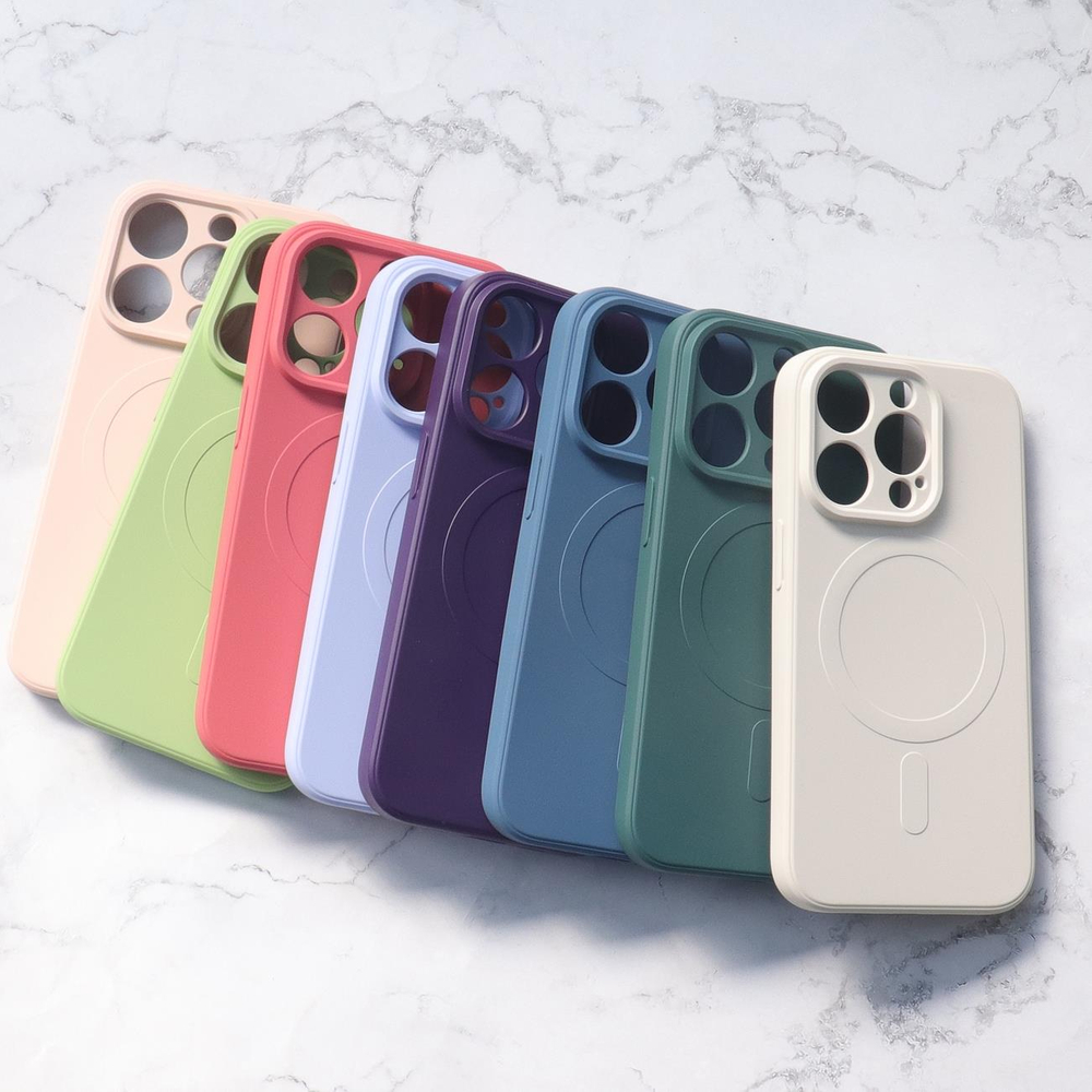 Silicone Case vāciņš iPhone 15 Pro Max ar MagSafe atbalstu, zils