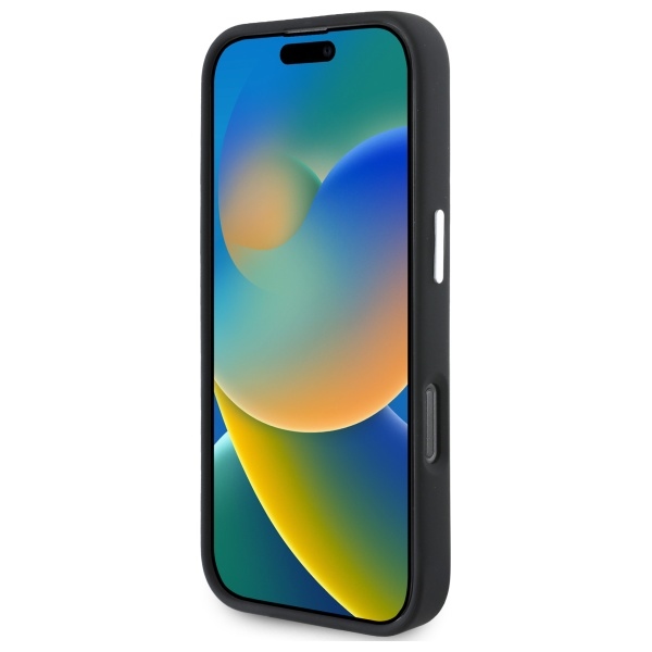 Mercedes iPhone 16 Pro vāciņš Silicone Vertical Tonal Stripes MagSafe, melns