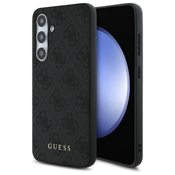 Guess Samsung Galaxy S24 FE vāciņš 4G Metal Gold Logo, pelēks