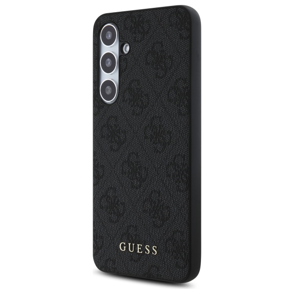 Guess Samsung Galaxy S24 FE vāciņš 4G Metal Gold Logo, pelēks