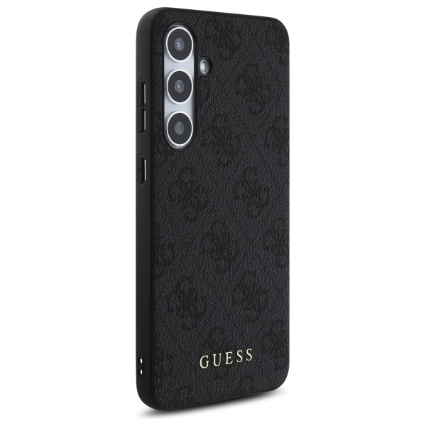 Guess Samsung Galaxy S24 FE vāciņš 4G Metal Gold Logo, pelēks