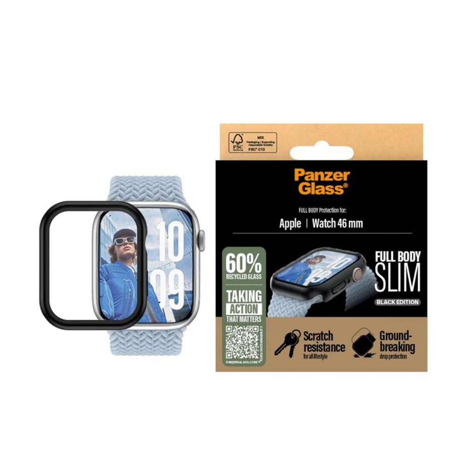 PanzerGlass Snappie Full Body aizsargstikliņš Apple Watch 10 46mm, melns