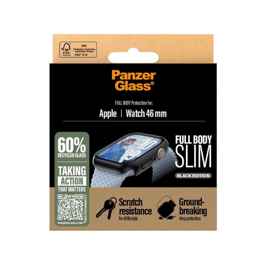 PanzerGlass Snappie Full Body aizsargstikliņš Apple Watch 10 46mm, melns