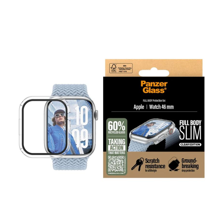 PanzerGlass Snappie Full Body aizsargmaciņš Apple Watch 10 46mm, Caurspīdīgs