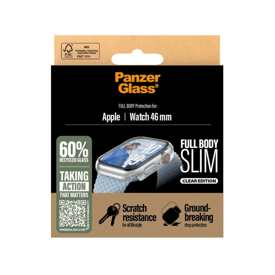 PanzerGlass Snappie Full Body aizsargmaciņš Apple Watch 10 46mm, Caurspīdīgs