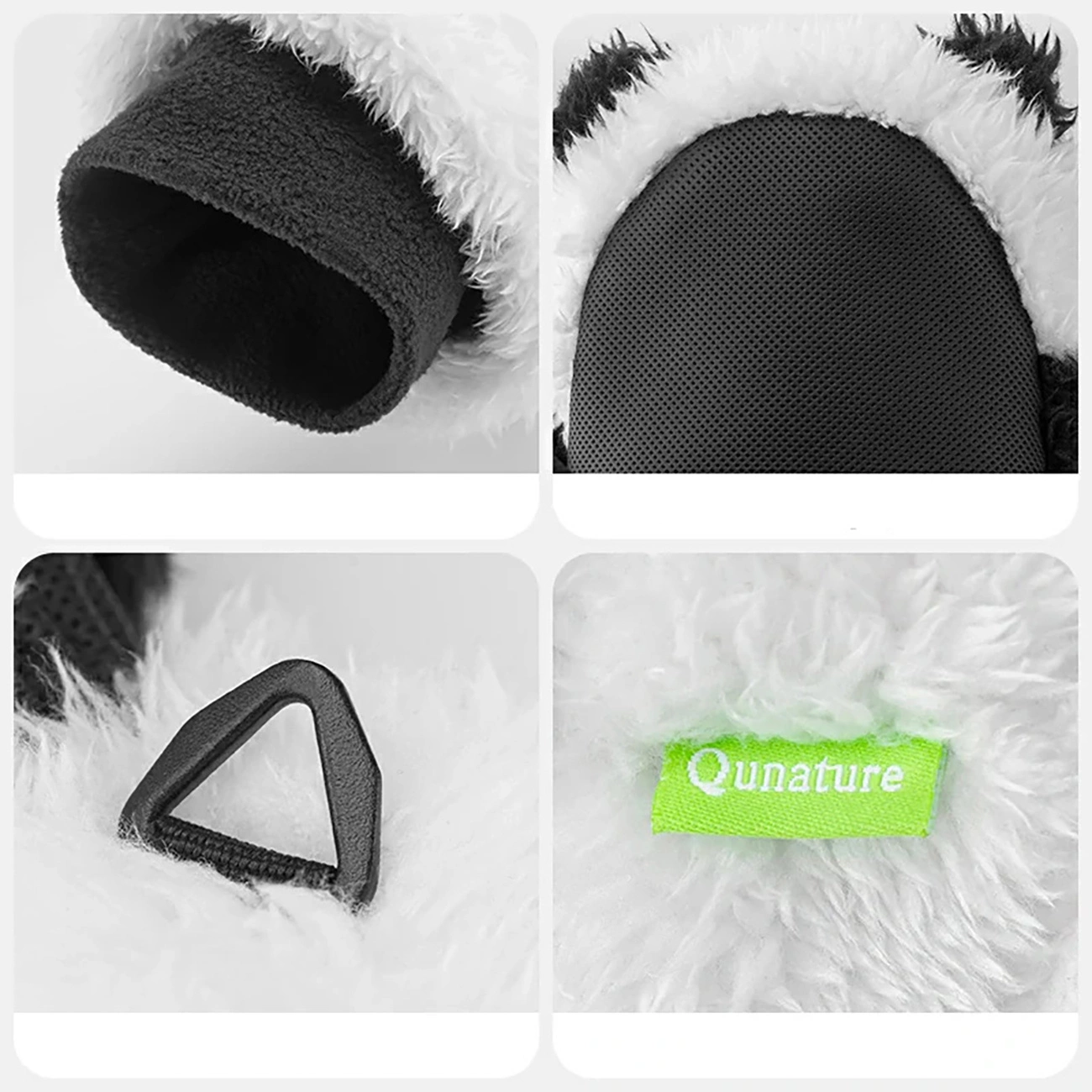 Qunature Panda slēpošanas cimdi bērniem un pieaugušajiem, S izmērs, melni/balti