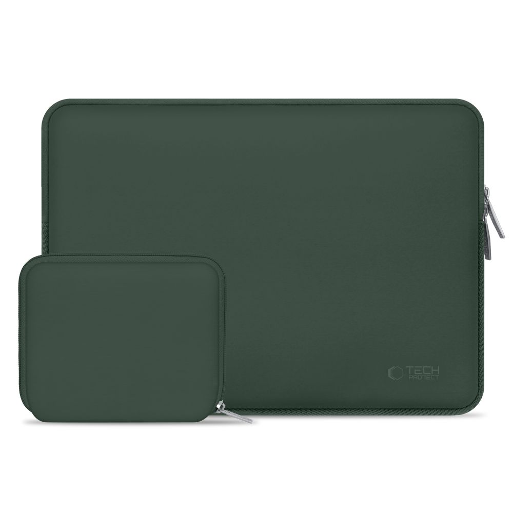 Tech-Protect Neoslim 15-16" klēpjdatora soma ar piederumu maciņu, zaļa