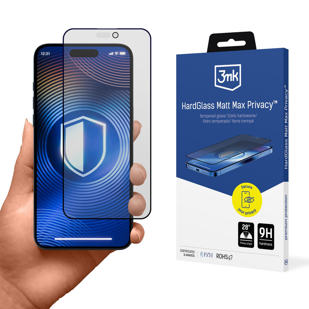 3mk HardGlass Matt Max Privacy rūdītais stikls iPhone 15 Pro Max
